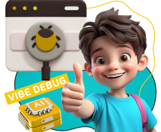 Тестирование & Vibe Debug. Охотники за багами - КИБЕРшкола программирования для детей, компьютерные курсы для школьников, начинающих и подростков - KIBERone г. Нижний Новгород