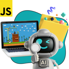 Язык программирования JavaScript + AI. Проектное обучение + геймификация + AI-помощники - КИБЕРшкола программирования для детей, компьютерные курсы для школьников, начинающих и подростков - KIBERone г. Нижний Новгород